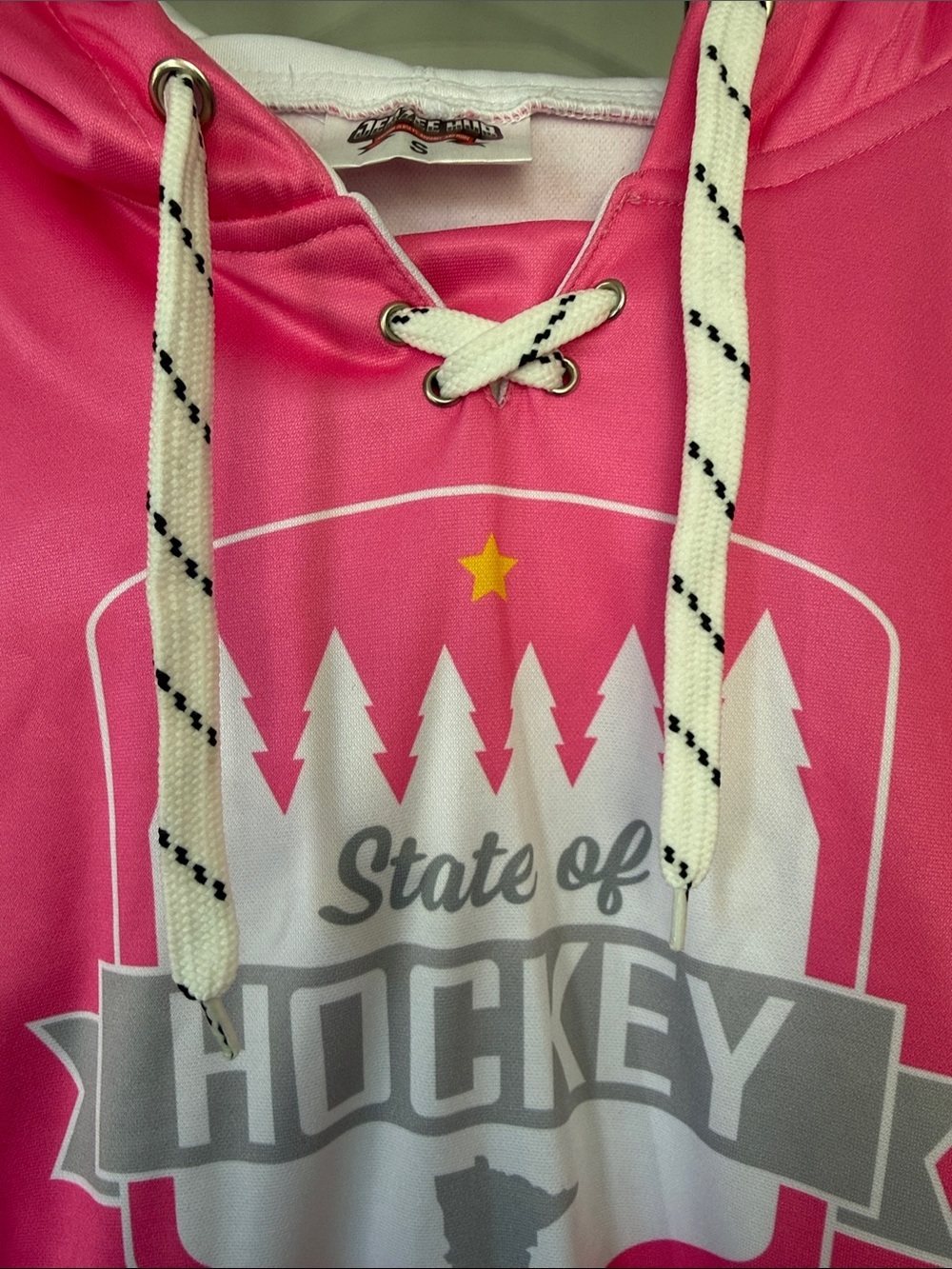 State of Hockey Women's Pink Performance Hoodie - Picture 3 of 8